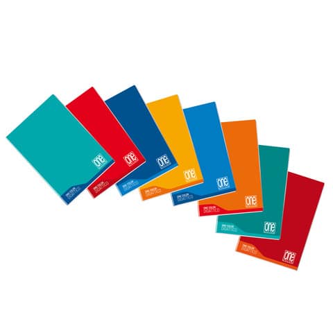 Quaderno Maxi One Color 100 Gr Didattico A4 - quadretti 10+ - colori assortiti - 18+1 fogli - 7044